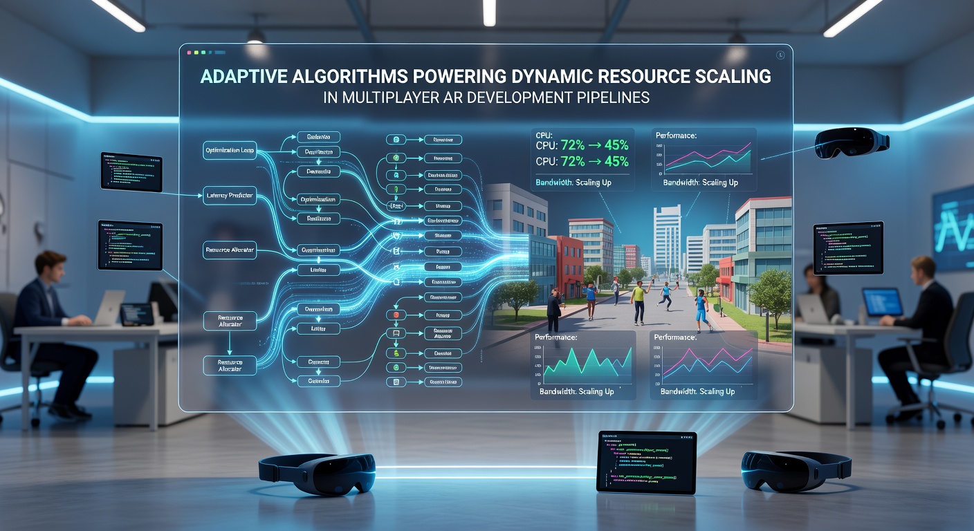 Edge servers and cloud instances dynamically scale during a multiplayer AR stress test visualized on monitoring screens