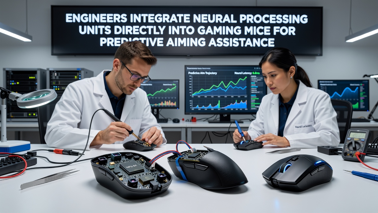 Esports player using a neural-enhanced gaming mouse during a competitive match