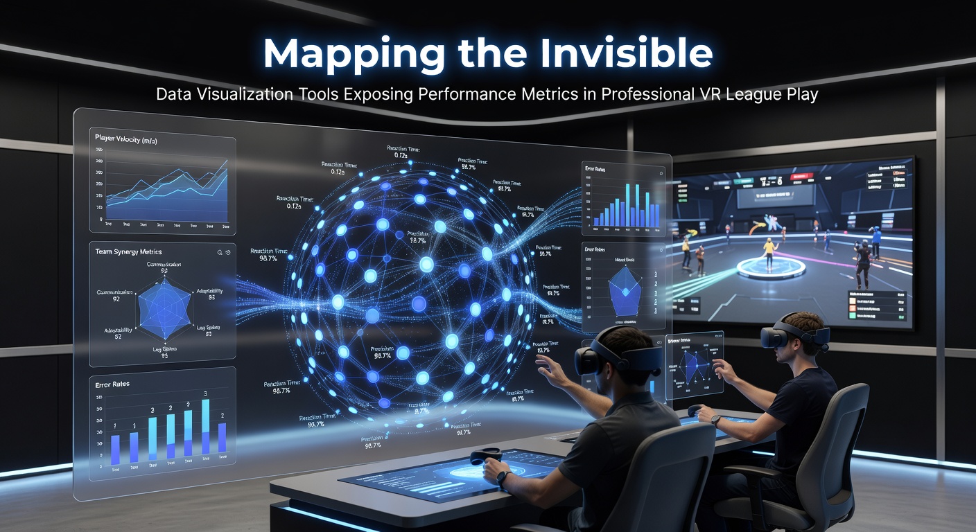 Dashboard displaying real-time VR player performance metrics including movement paths and reaction times
