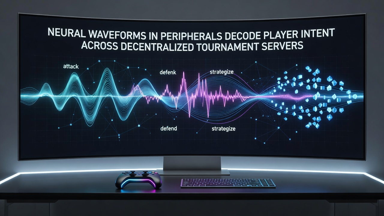 Decentralized server network processing neural waveform data from multiple gaming peripherals